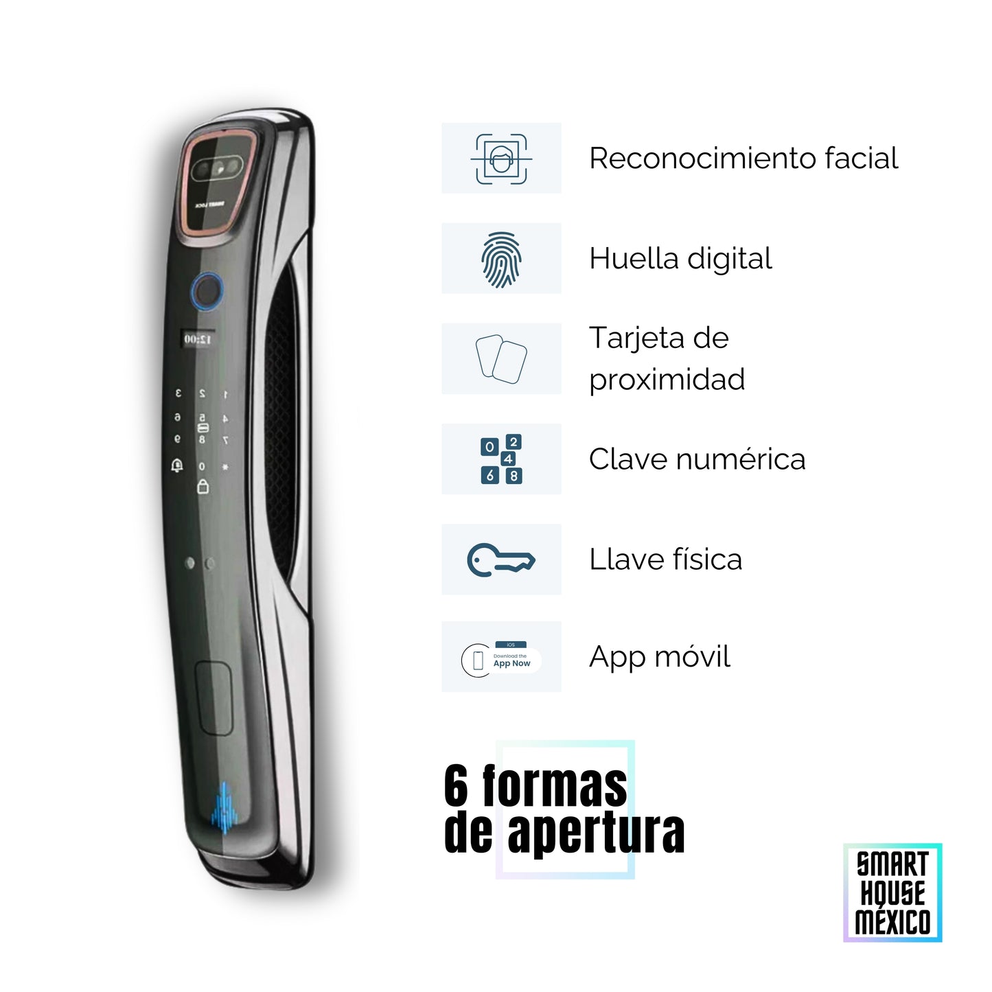 Cerradura Electrónica Wifi De Seguridad con Timbre y 6 Métodos de Apertura - Spectrum