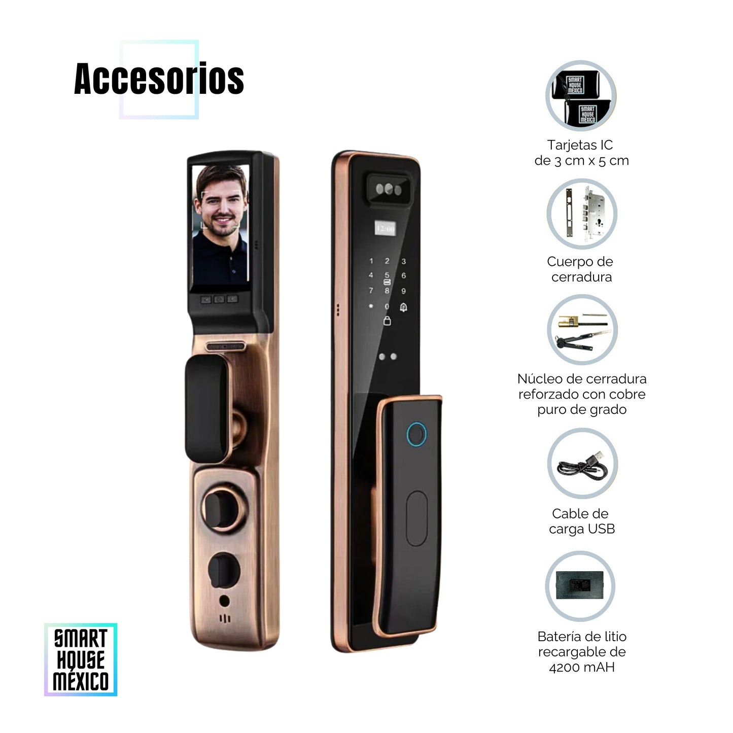 Cerradura Electrónica Wifi De Seguridad con Timbre y 6 Métodos de Apertura - Vortex