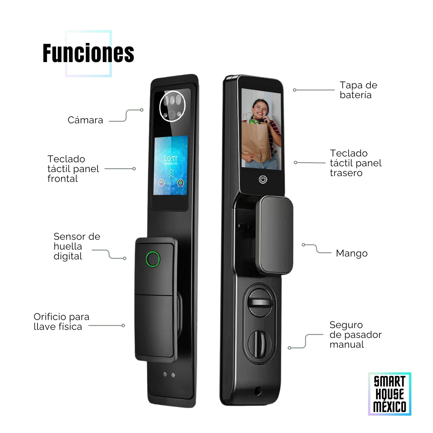 Cerradura Electrónica Inteligente de Seguridad con Cámara y 7 Métodos de Apertura - Halo Pro