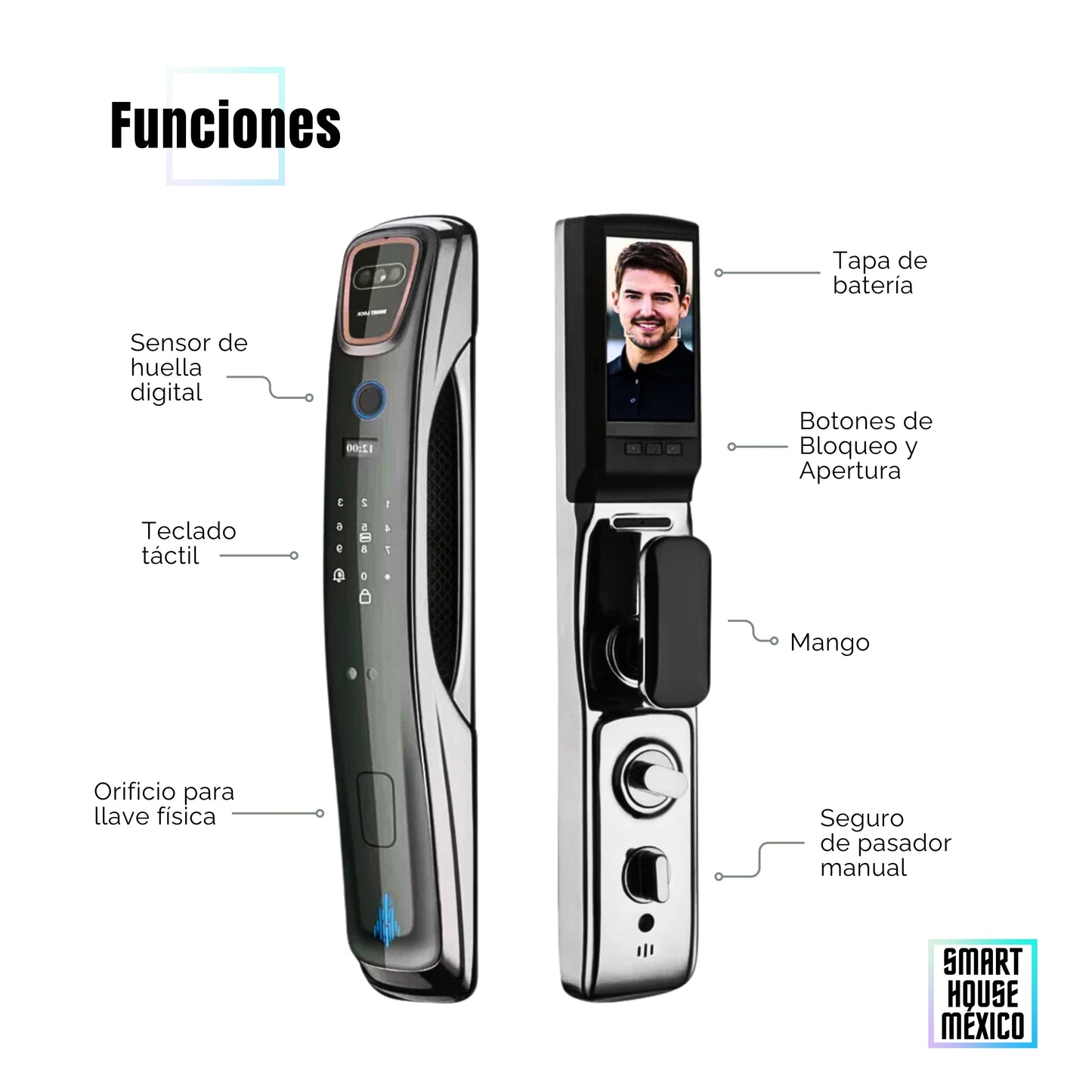 Cerradura Electrónica Wifi De Seguridad con Timbre y 6 Métodos de Apertura - Spectrum