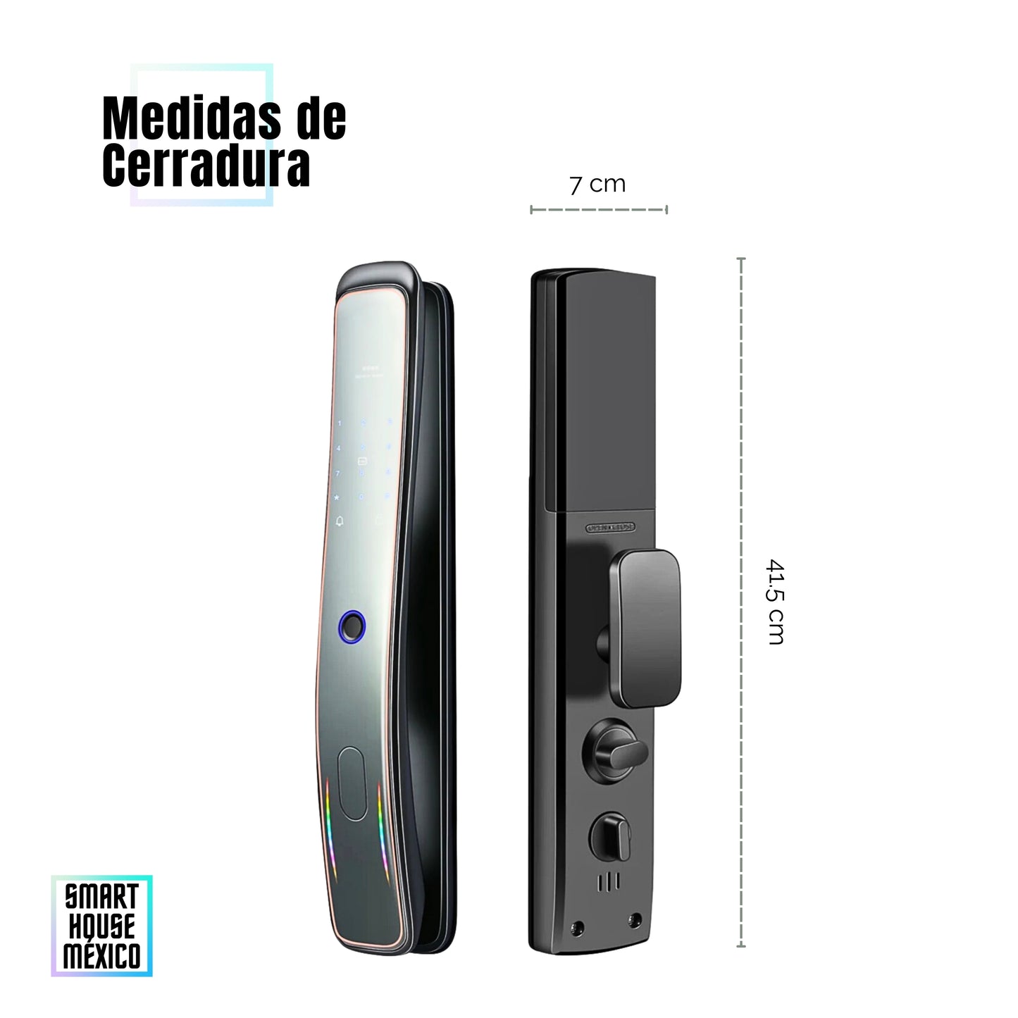 Cerradura Electrónica Inteligente Wifi De Seguridad con Timbre y 5 Métodos de Apertura - Luminar