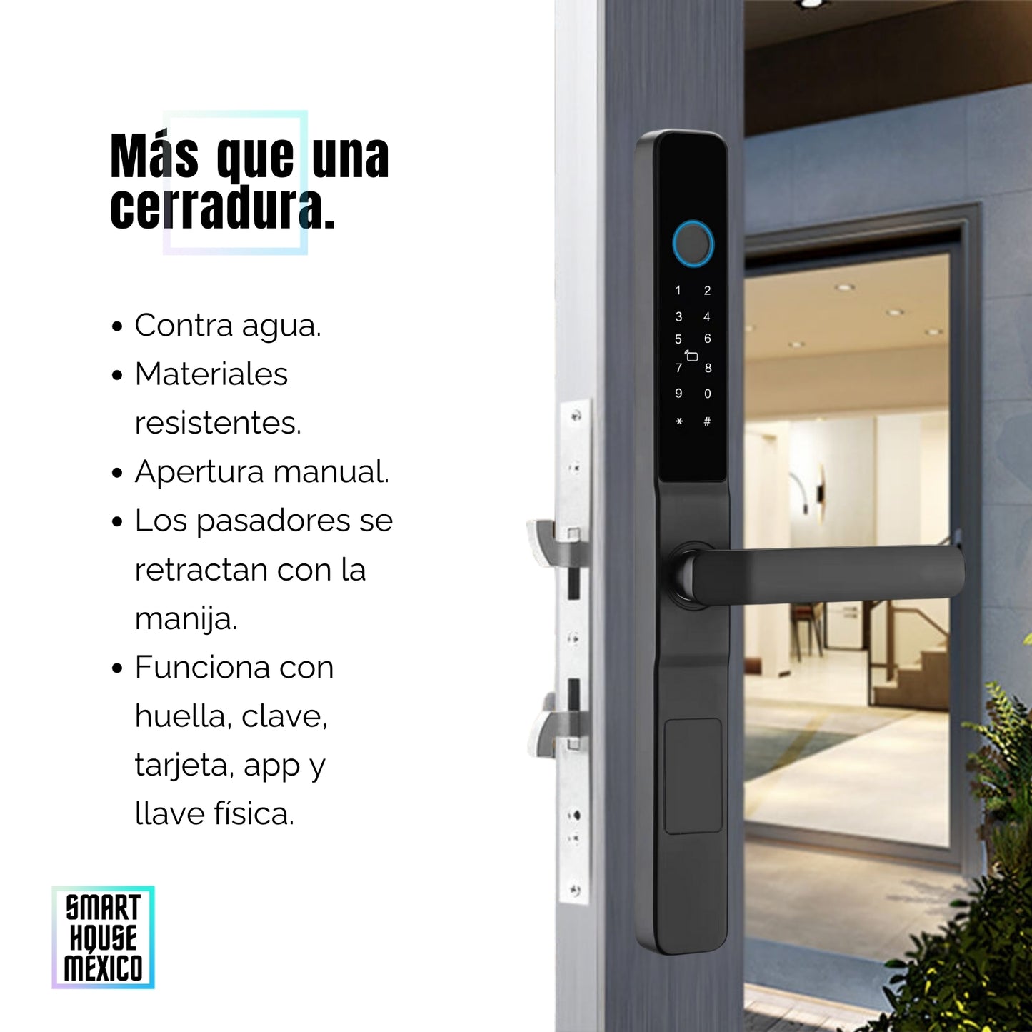 Cerradura Electrónica Inteligente de Seguridad con 5 Métodos de Apertura Puerta Corrediza – Blaze HD