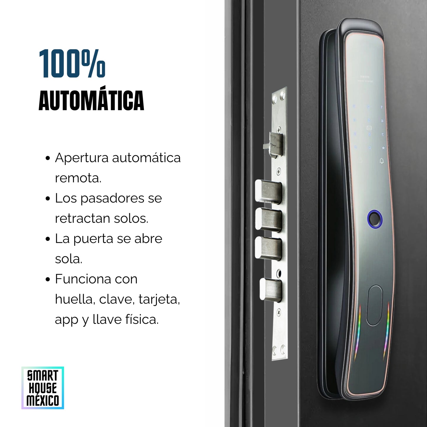 Cerradura Electrónica Inteligente Wifi De Seguridad con Timbre y 5 Métodos de Apertura - Luminar