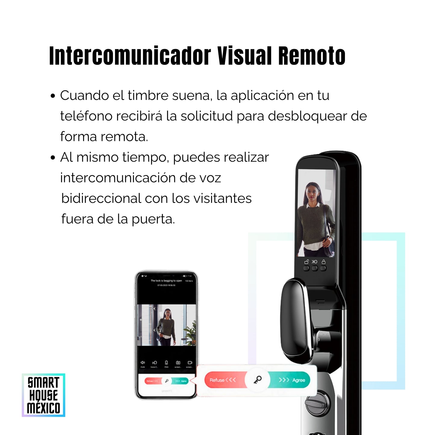 Cerradura Electrónica Inteligente de Seguridad con Cámara y 7 Métodos de Apertura - Obsidian