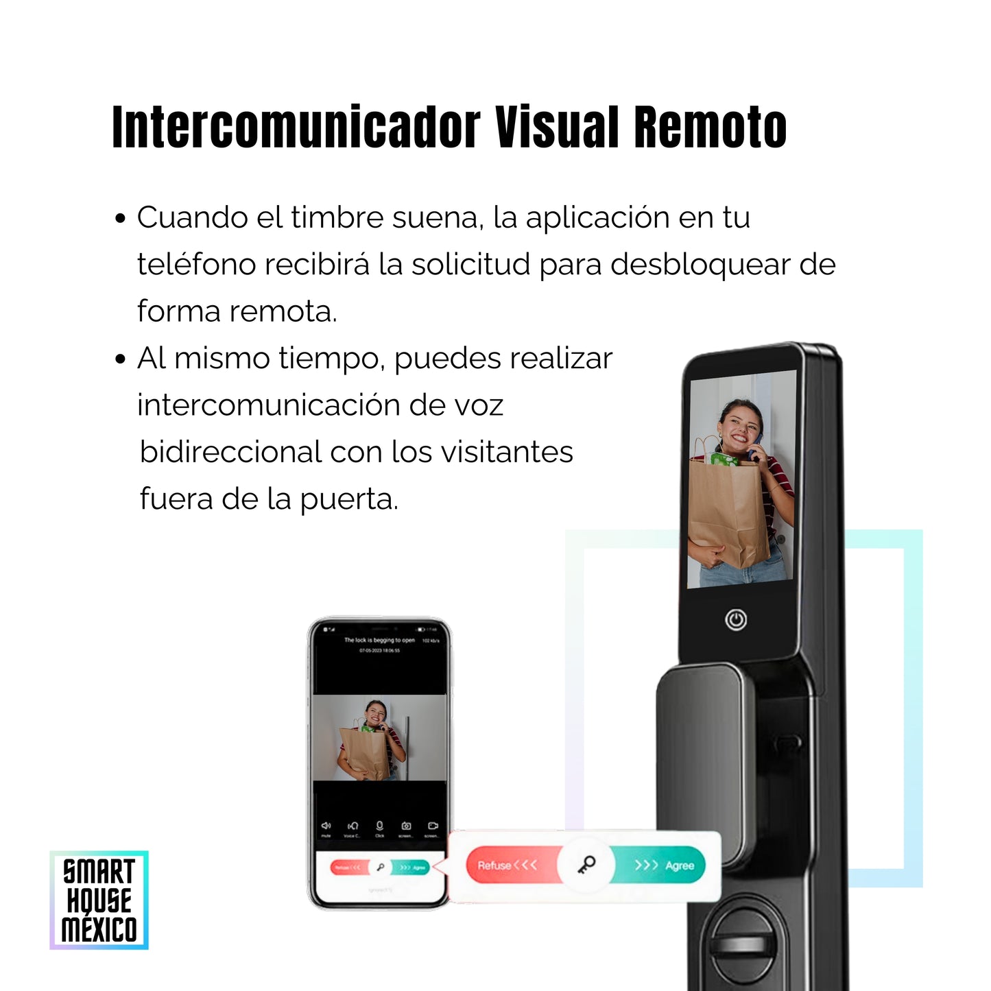Cerradura Electrónica Inteligente de Seguridad con Cámara y 7 Métodos de Apertura - Halo Pro