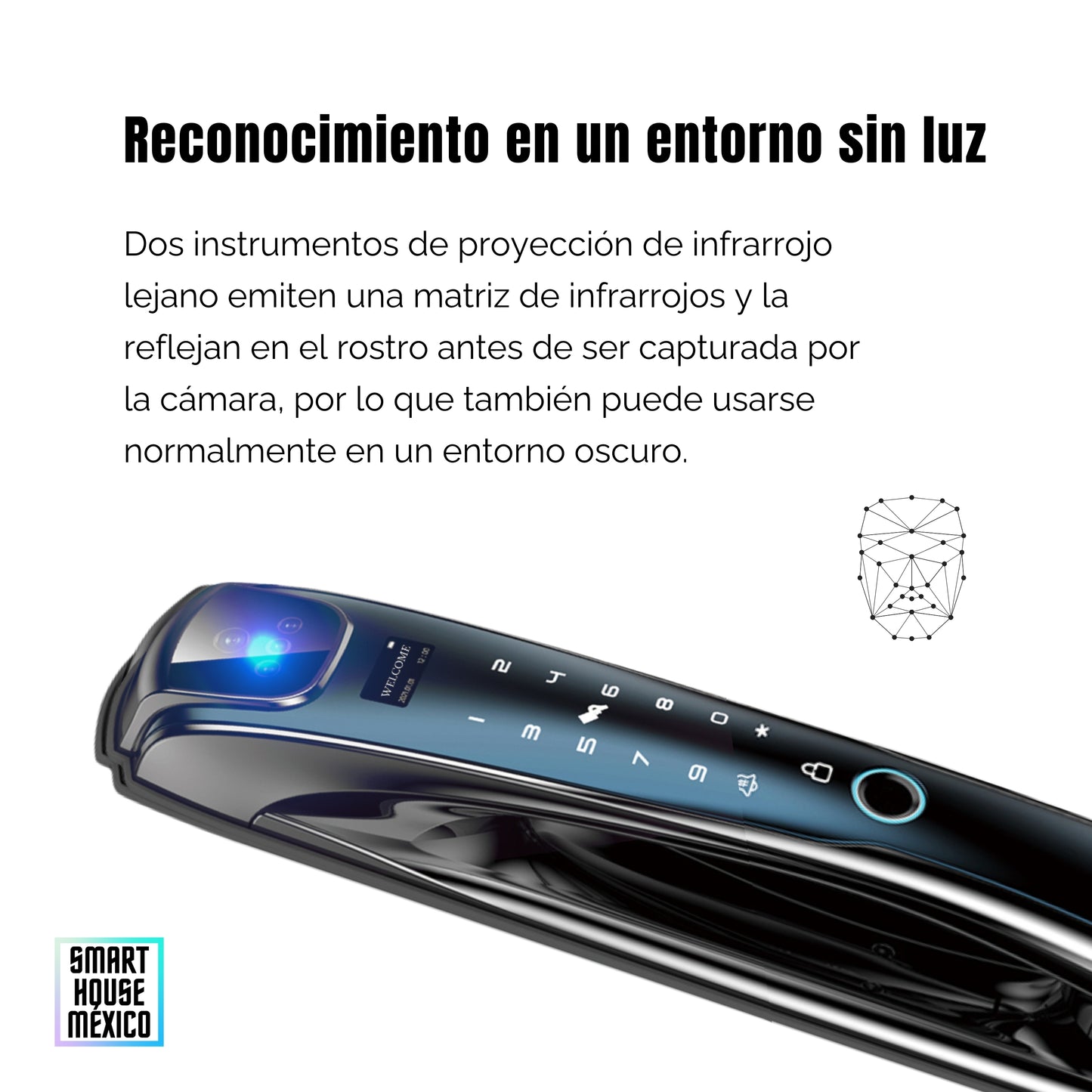 Cerradura Electrónica Inteligente de Seguridad con Cámara y 7 Métodos de Apertura - Obsidian