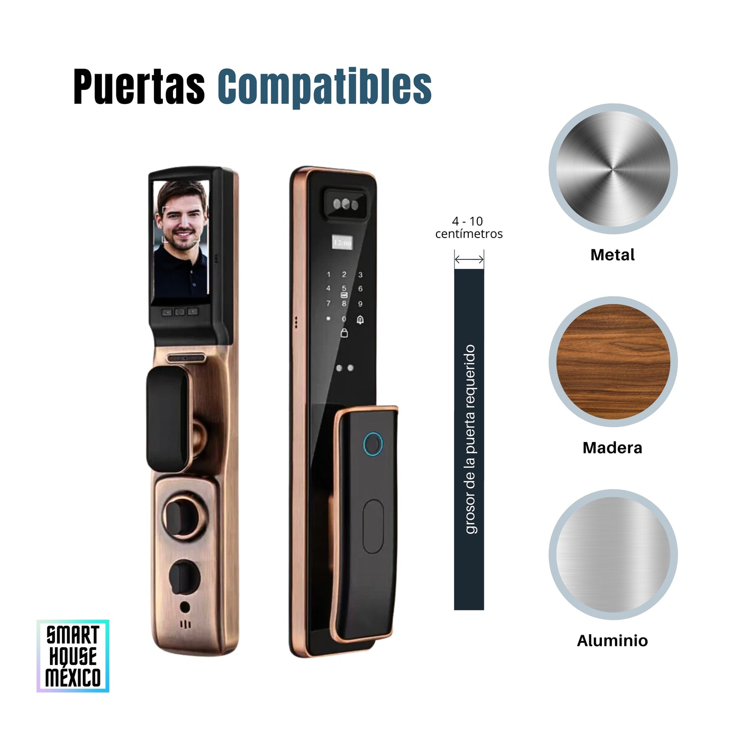 Cerradura Electrónica Wifi De Seguridad con Timbre y 6 Métodos de Apertura - Vortex