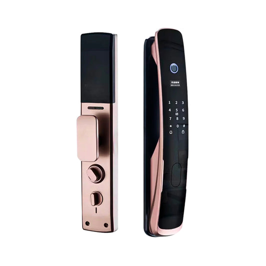 Cerradura Electrónica Wifi De Seguridad con Timbre y 5 Métodos de Apertura - Quantum Oro Rosa