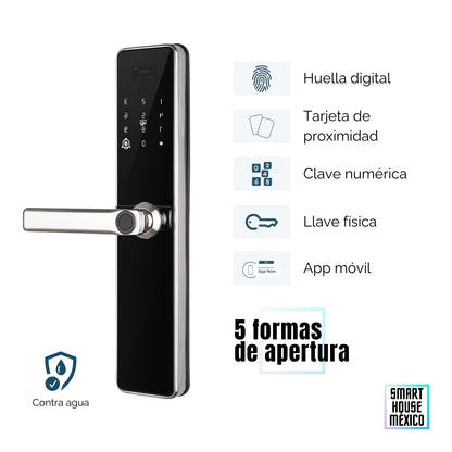 Cerradura Electrónica Inteligente de Seguridad con 5 Métodos de Apertura Contra Agua - Glacier