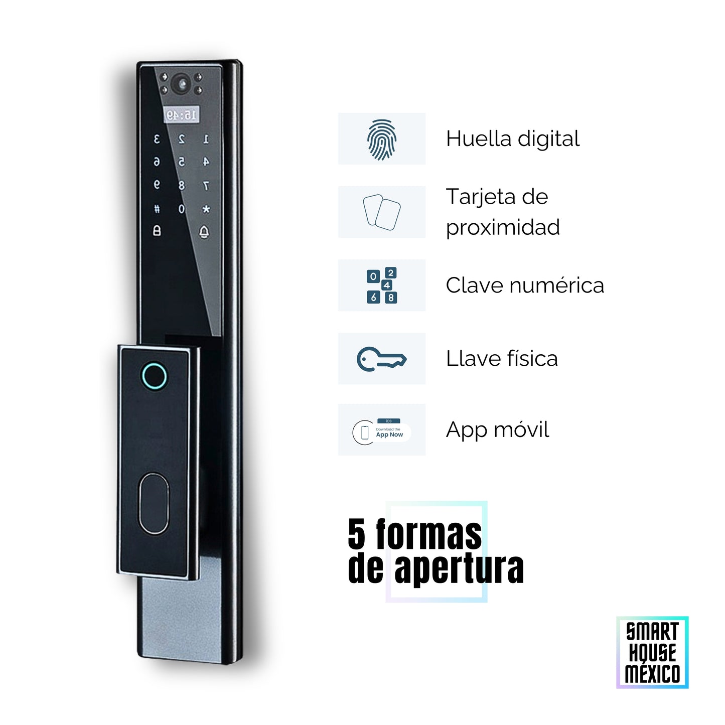 Cerradura Electrónica Inteligente Wifi De Seguridad con Cámara y 5 Métodos de Apertura - Nexus HD