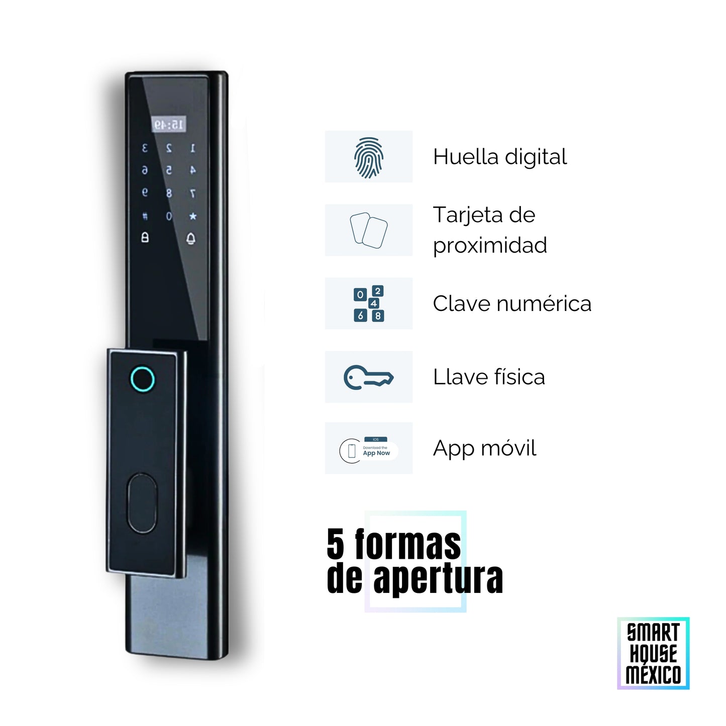 Cerradura Electrónica Inteligente Wifi De Seguridad con Timbre y 5 Métodos de Apertura - Nexus