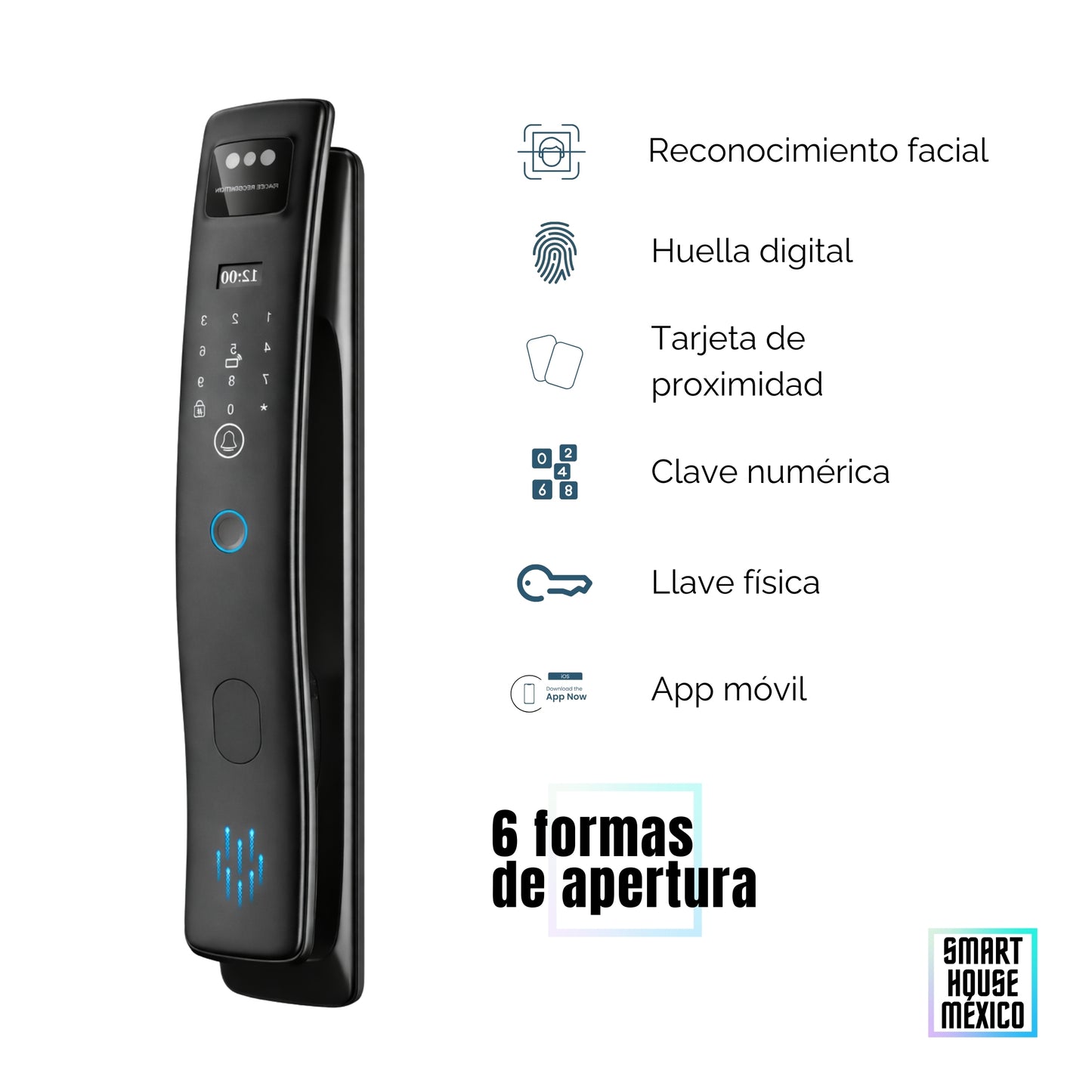 Cerradura Electrónica Inteligente de Seguridad con Cámara y 7 Métodos de Apertura - Nova Max