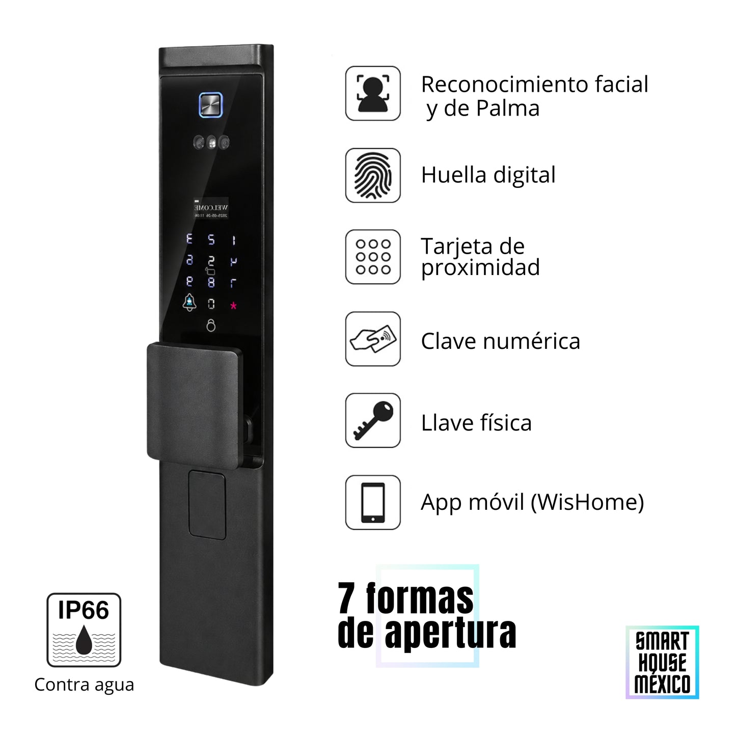 Cerradura Electrónica Inteligente de Seguridad con Cámara y 7 Métodos de Apertura – Onyx