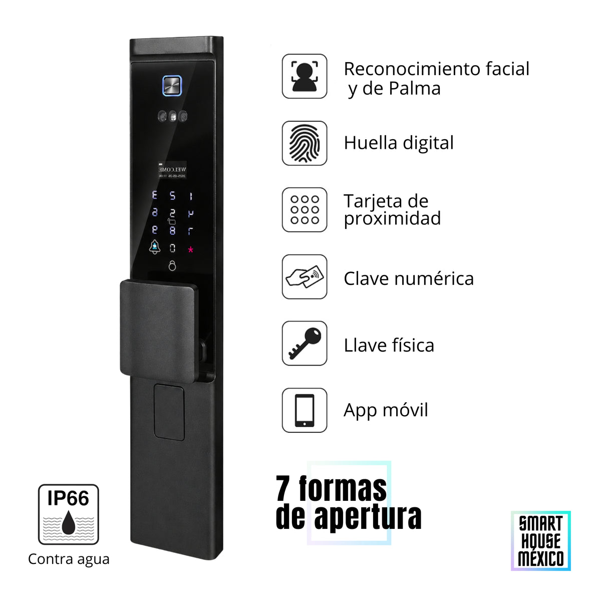 Cerradura Electrónica Inteligente de Seguridad con Cámara y 7 Métodos de Apertura – Onyx