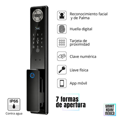 Cerradura Inteligente con Cámara y 7 Métodos de Apertura – Orion | Contra agua