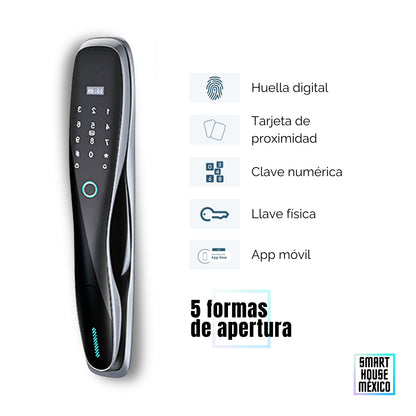 Cerradura Electrónica Wifi De Seguridad con Timbre y 5 Métodos de Apertura - Pulsar Gris