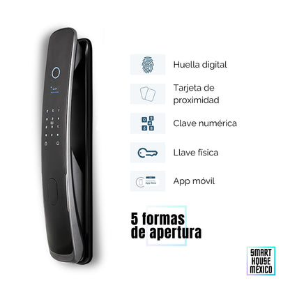 Cerradura Electrónica Wifi De Seguridad con Timbre y 5 Métodos de Apertura - Quantum Gris