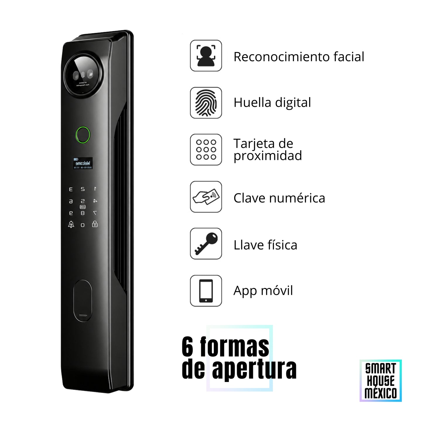 Cerradura Electrónica Inteligente de Seguridad con Cámara y 6 Métodos de Apertura – Pulsar