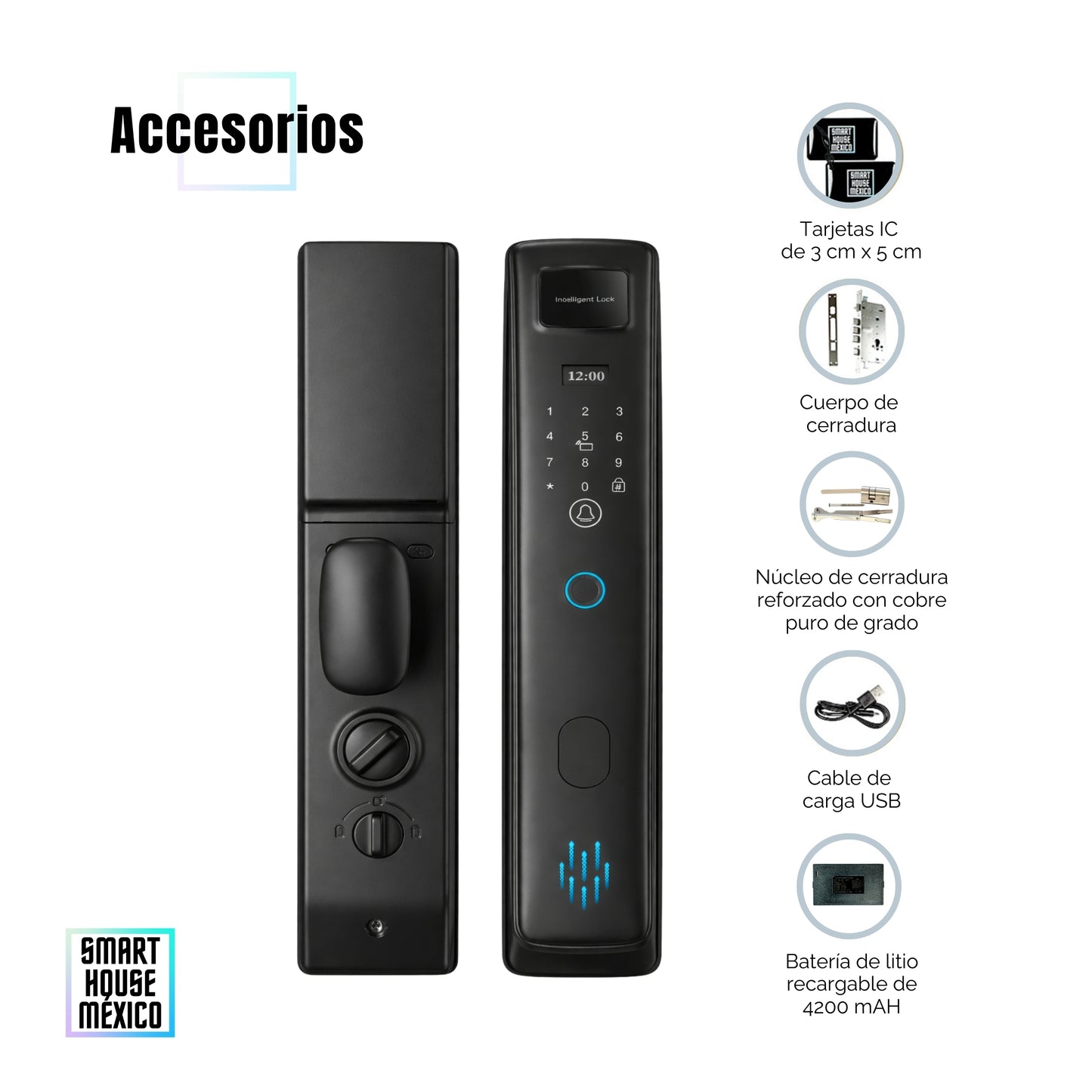 Cerradura Electrónica Inteligente Wifi De Seguridad con 5 Métodos de Apertura - Nova