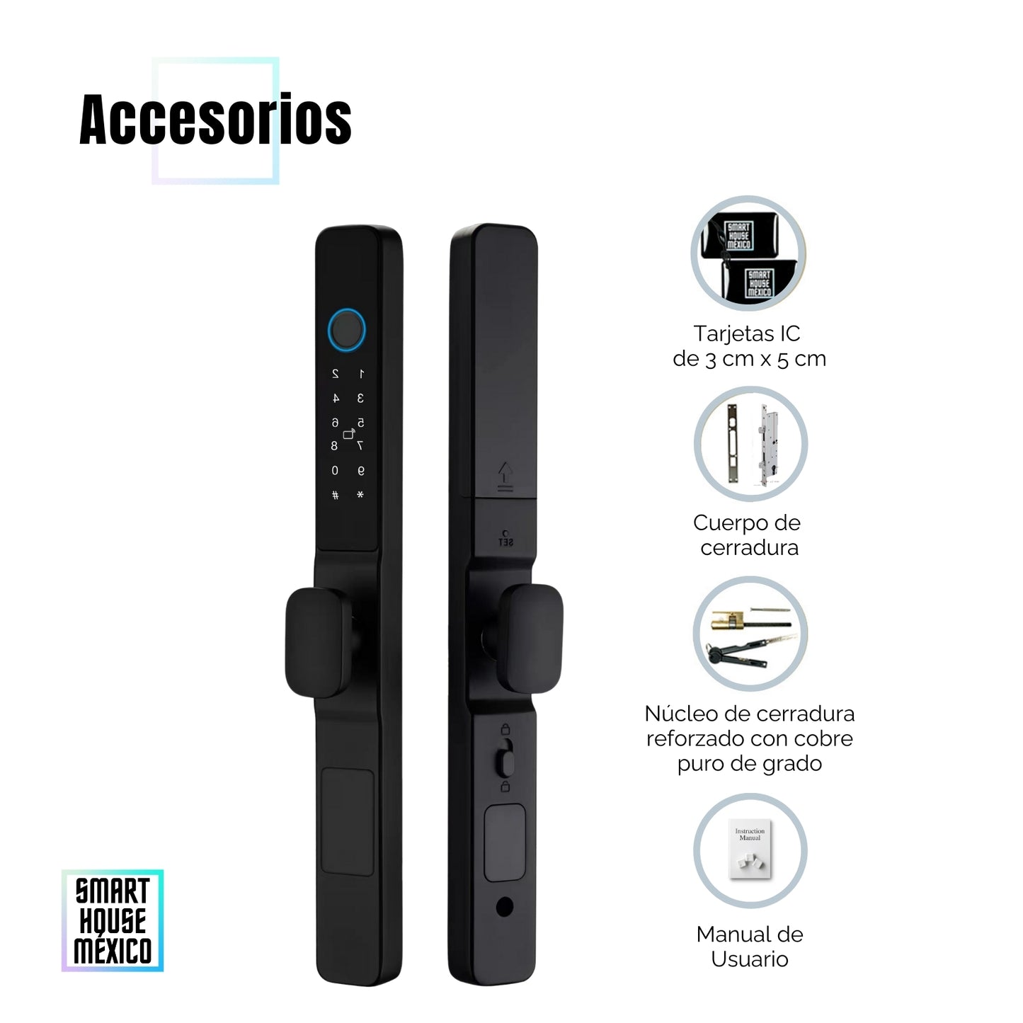 Cerradura Electrónica Inteligente de Seguridad con 5 Métodos de Apertura Puerta Corrediza – Blaze