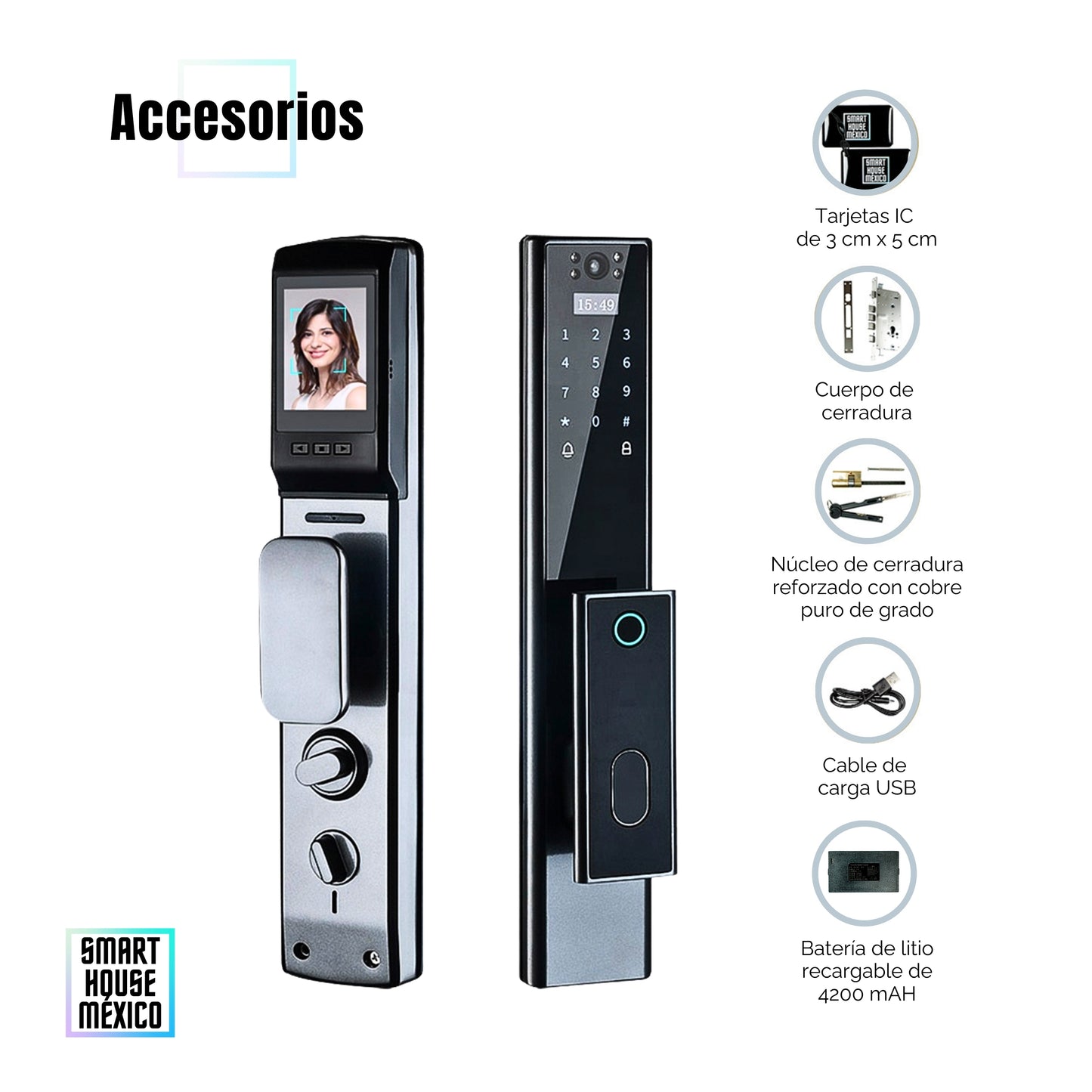 Cerradura Electrónica Inteligente Wifi De Seguridad con Cámara y 5 Métodos de Apertura - Nexus HD