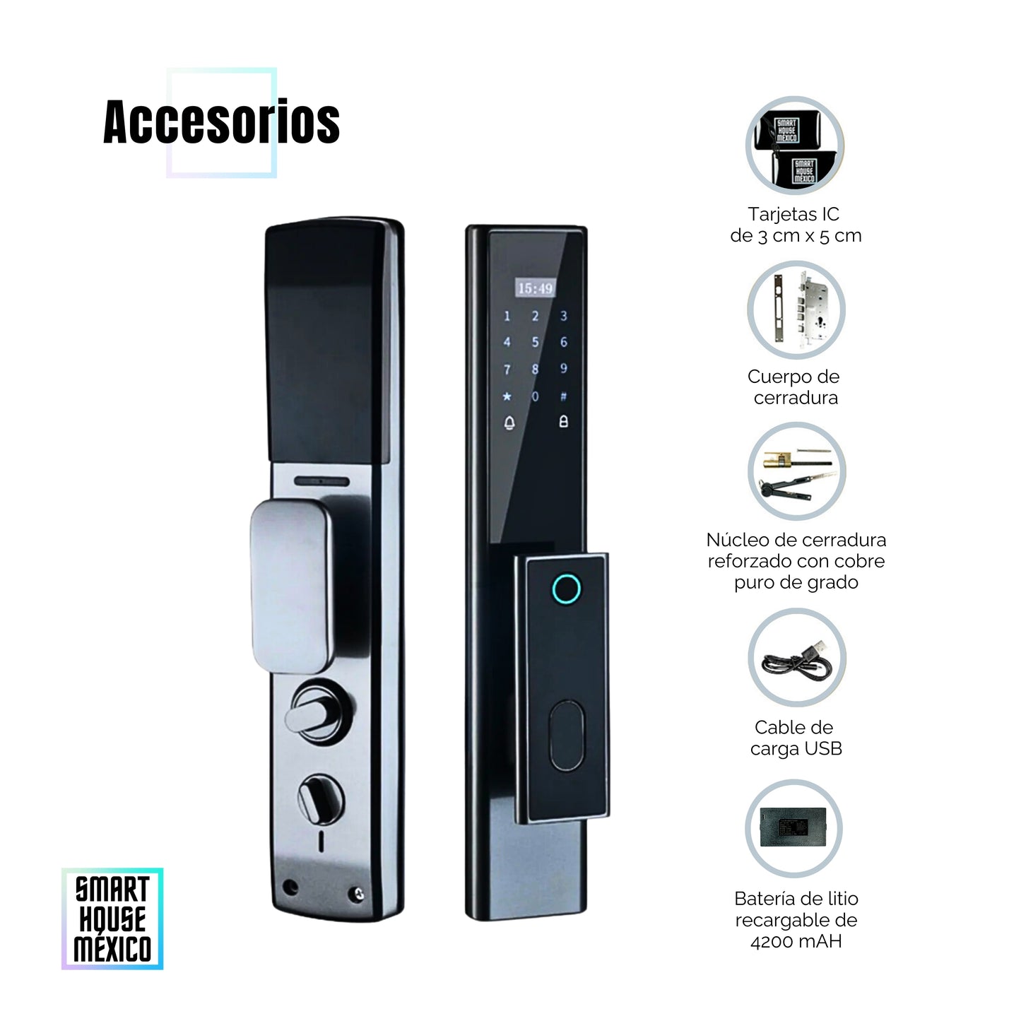 Cerradura Electrónica Inteligente Wifi De Seguridad con Timbre y 5 Métodos de Apertura - Nexus