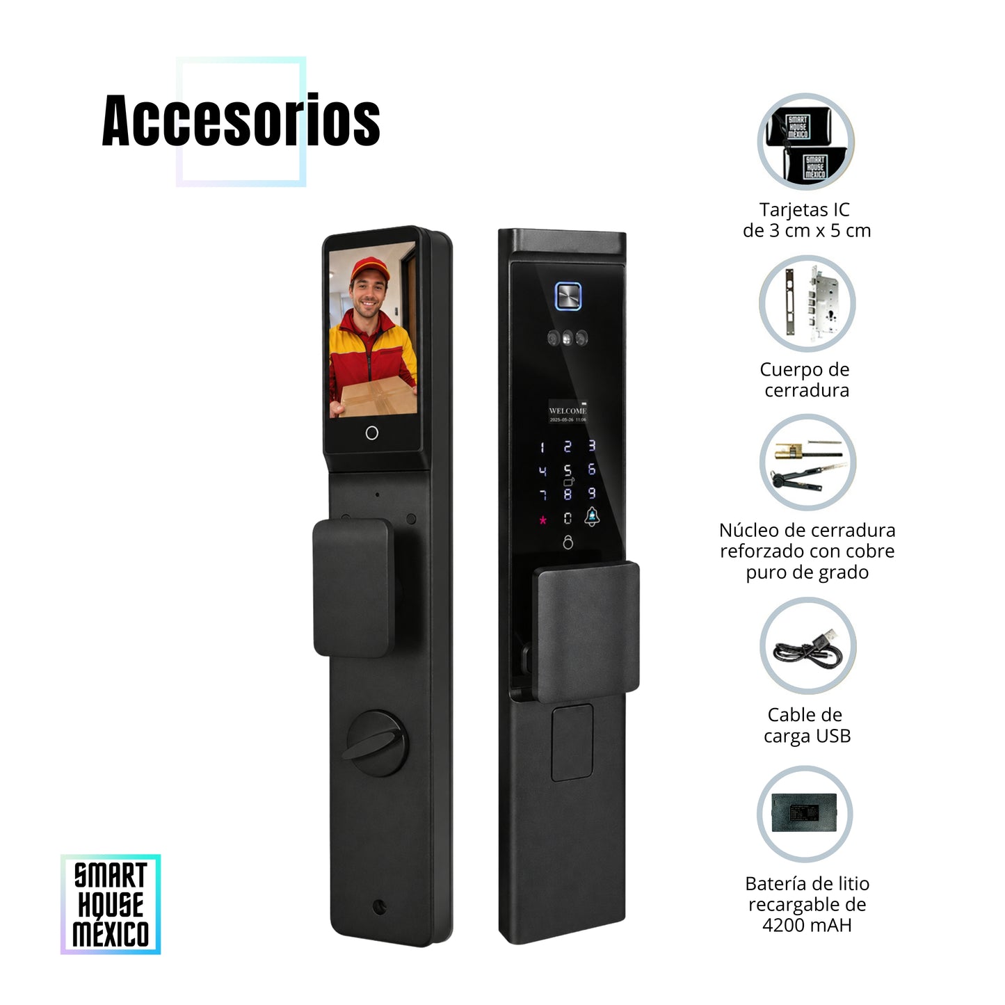 Cerradura Electrónica Inteligente de Seguridad con Cámara y 7 Métodos de Apertura – Onyx