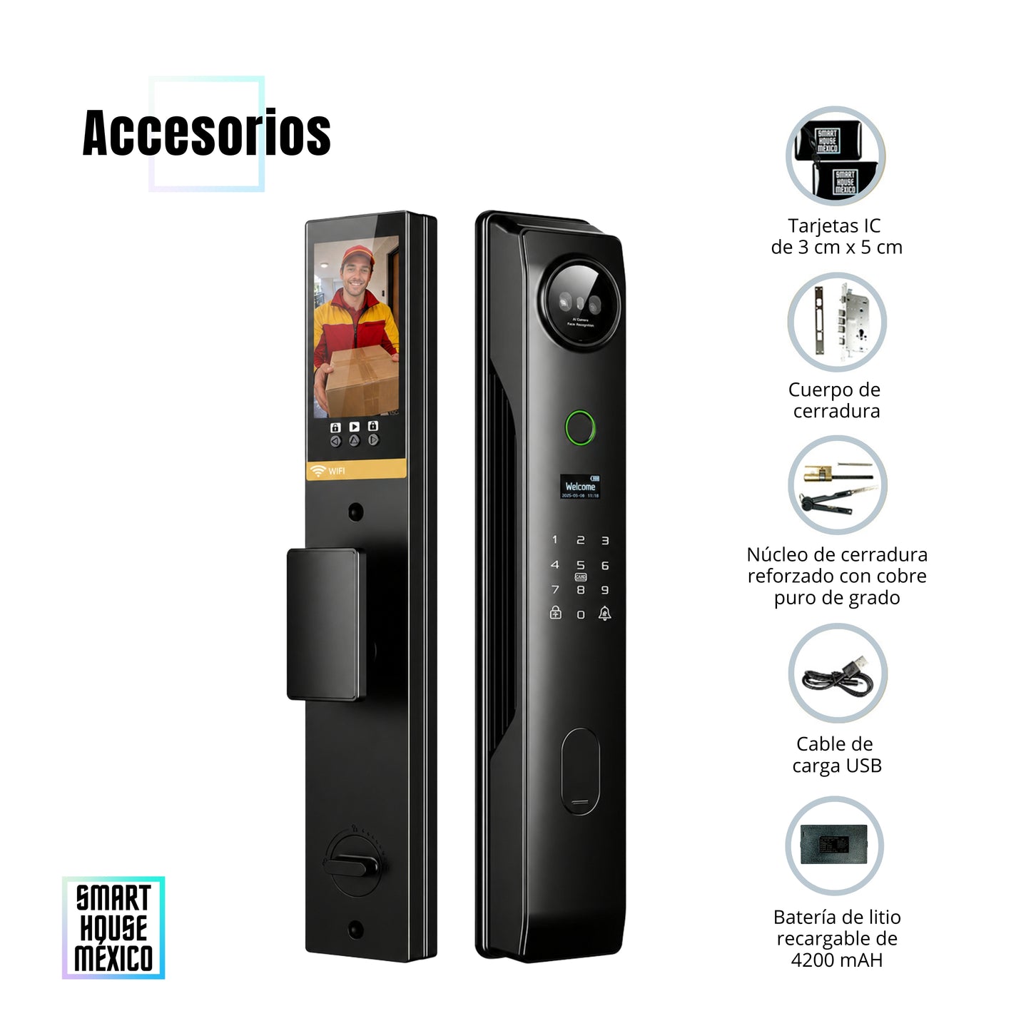 Cerradura Electrónica Inteligente de Seguridad con Cámara y 6 Métodos de Apertura – Pulsar