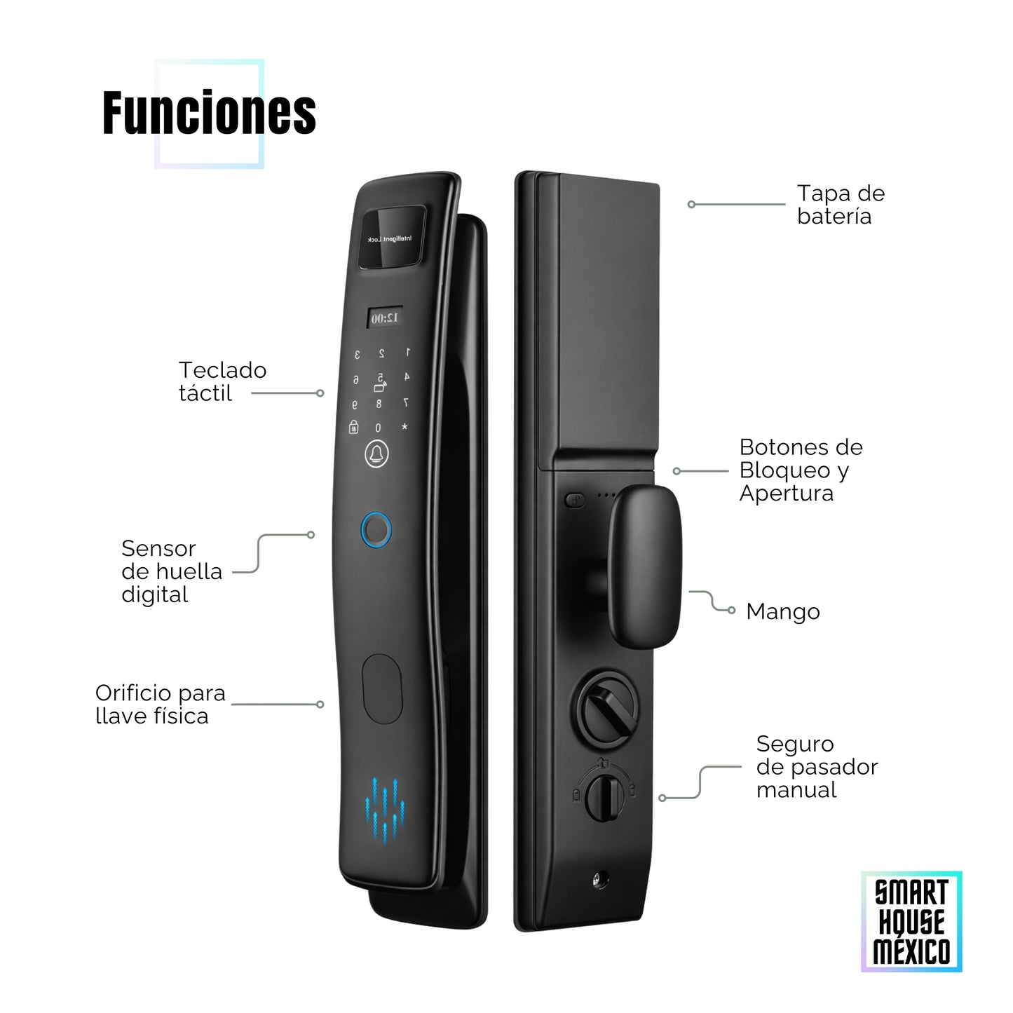Cerradura Electrónica Inteligente Wifi De Seguridad con 5 Métodos de Apertura - Nova
