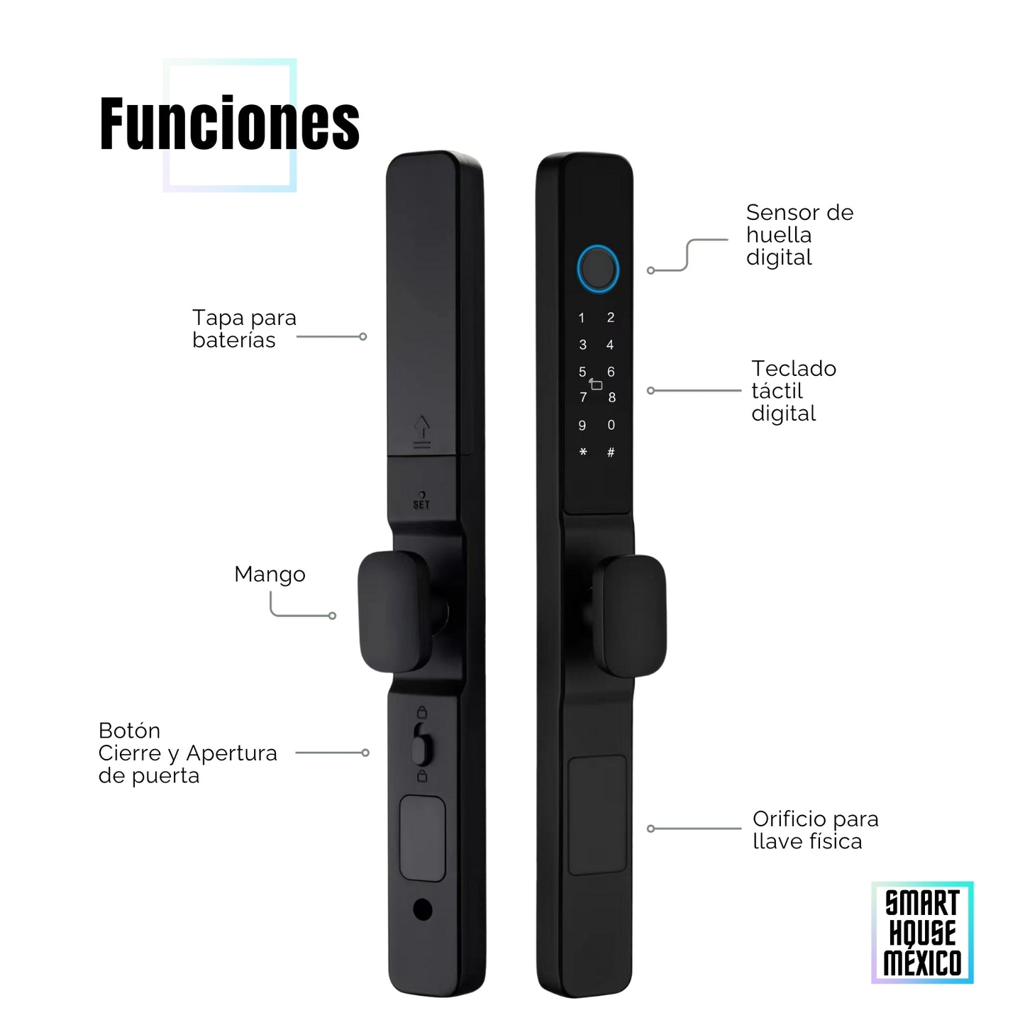Cerradura Electrónica Inteligente de Seguridad con 5 Métodos de Apertura Puerta Corrediza – Blaze