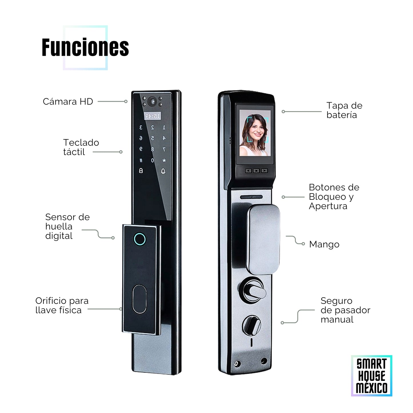 Cerradura Electrónica Inteligente Wifi De Seguridad con Cámara y 5 Métodos de Apertura - Nexus HD