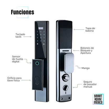 Cerradura Electrónica Inteligente Wifi De Seguridad con Timbre y 5 Métodos de Apertura - Nexus