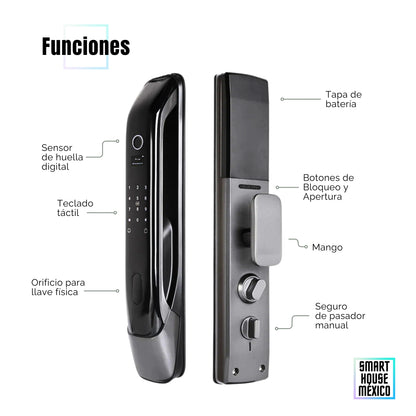 Cerradura Electrónica Wifi De Seguridad con Timbre y 5 Métodos de Apertura - Orbit Gris