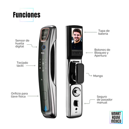 Cerradura Electrónica Wifi De Seguridad con Timbre y 6 Métodos de Apertura - Spectrum