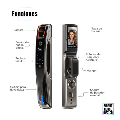 Cerradura Electrónica Wifi De Seguridad con Timbre y 6 Métodos de Apertura - Spectrum