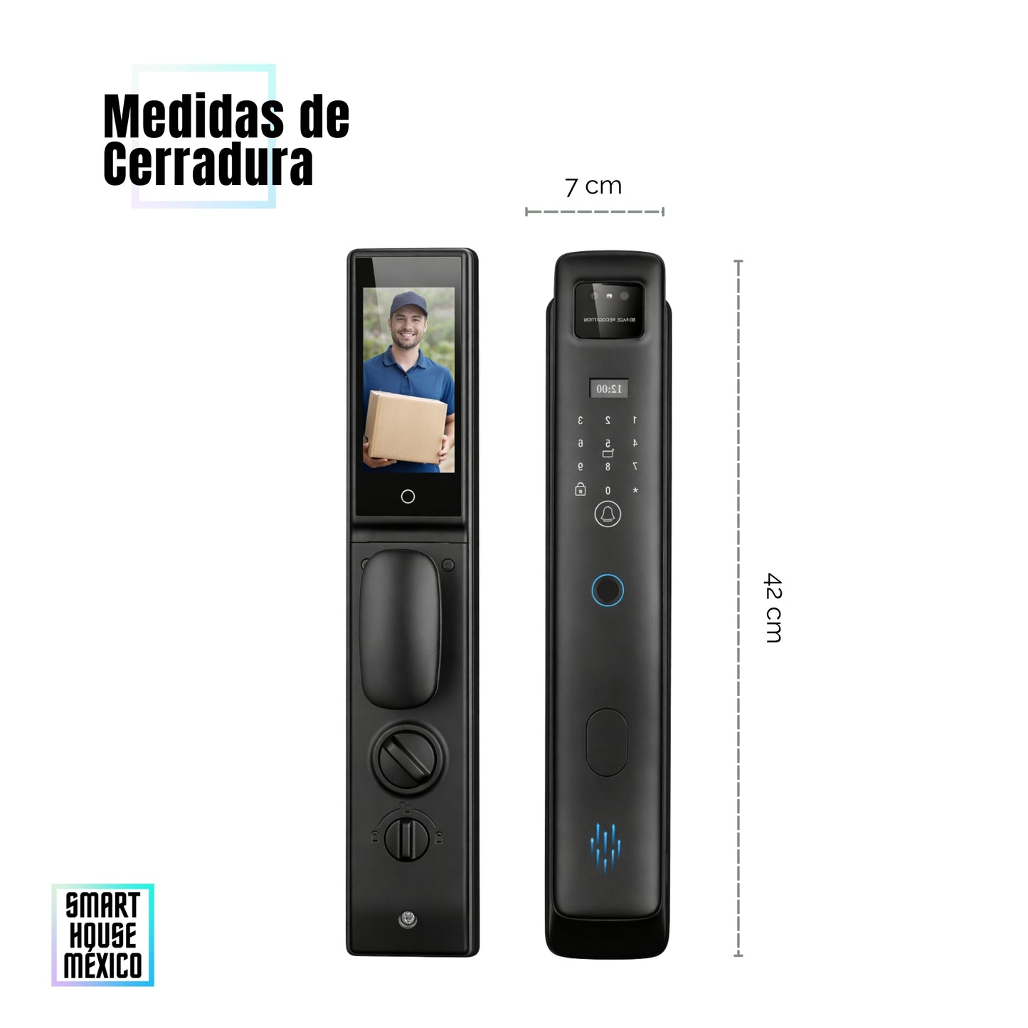 Cerradura Electrónica Inteligente de Seguridad con Cámara y 7 Métodos de Apertura - Nova Max