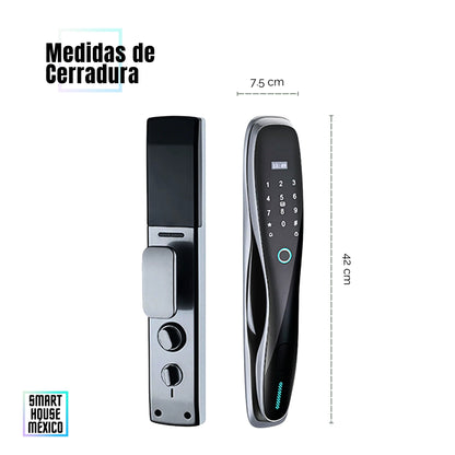 Cerradura Electrónica Wifi De Seguridad con Timbre y 5 Métodos de Apertura - Pulsar Gris