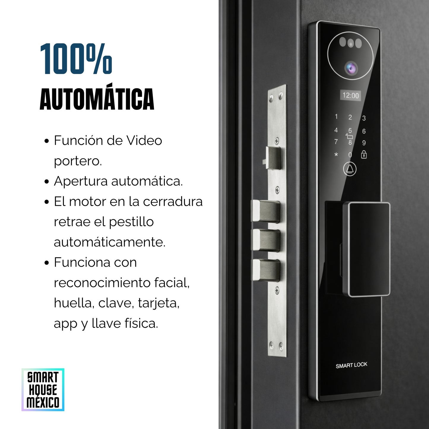 Cerradura Electrónica Inteligente de Seguridad con Cámara y 7 Métodos de Apertura - Aurora