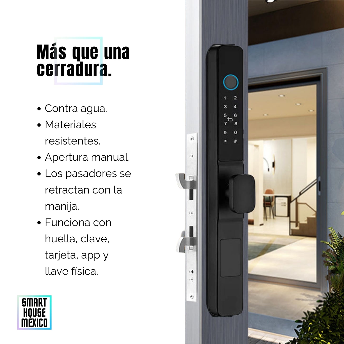 Cerradura Electrónica Inteligente de Seguridad con 5 Métodos de Apertura Puerta Corrediza – Blaze