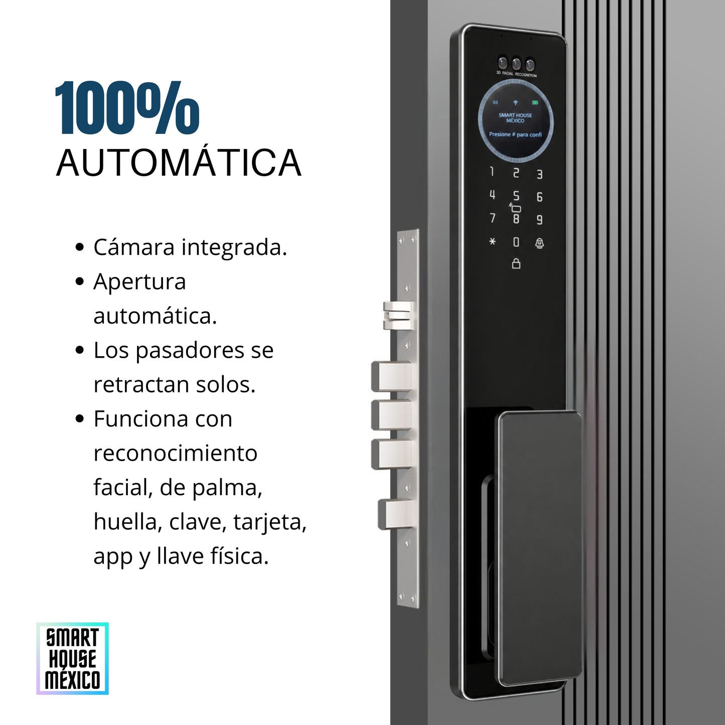 Cerradura Electrónica Inteligente de Seguridad con Cámara y 7 Métodos de Apertura – Eclipse