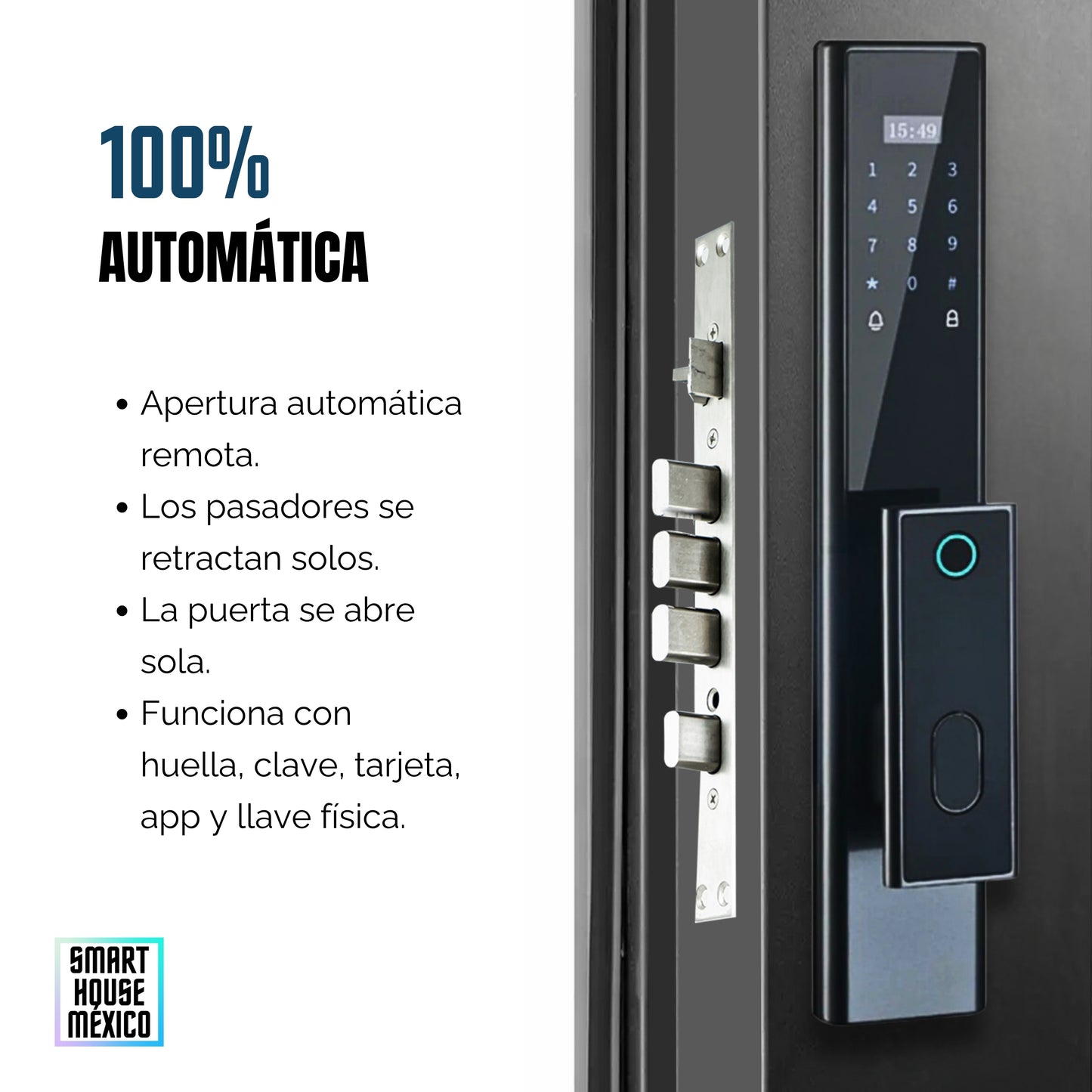 Cerradura Electrónica Inteligente Wifi De Seguridad con Timbre y 5 Métodos de Apertura - Nexus