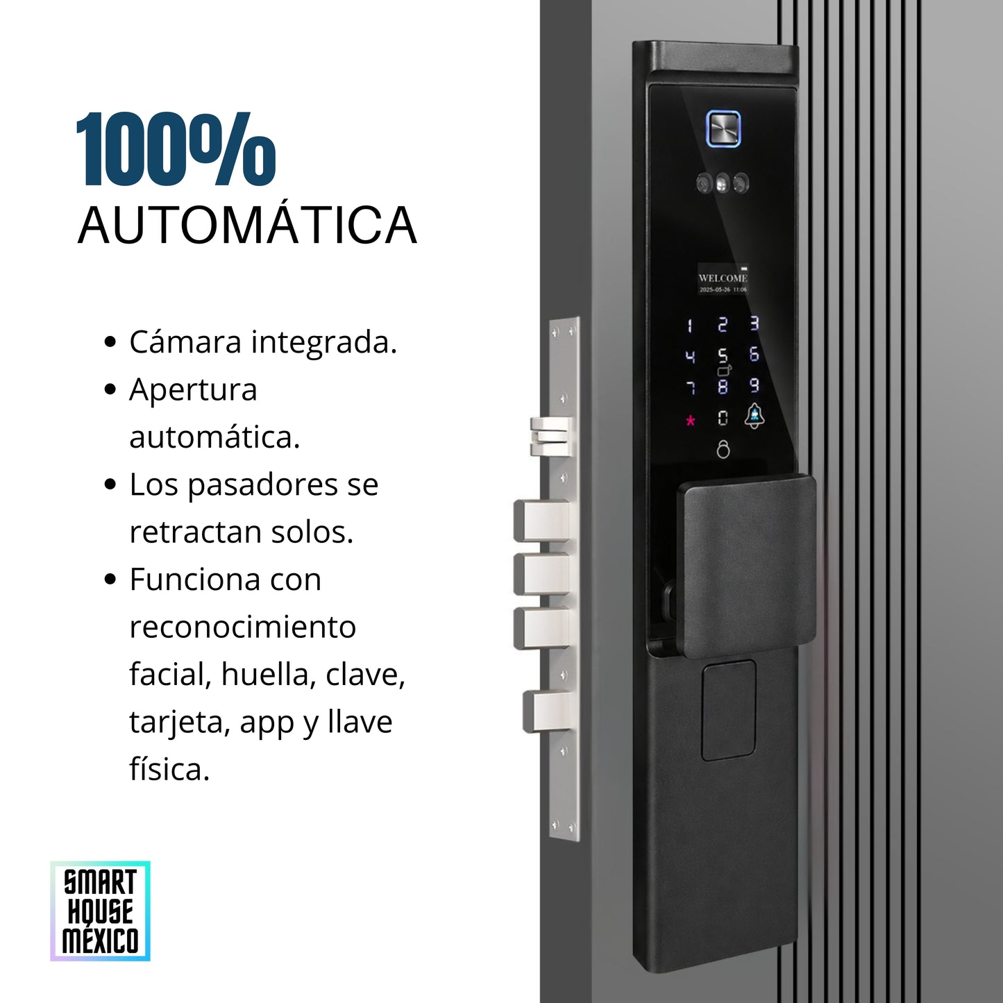 Cerradura Electrónica Inteligente de Seguridad con Cámara y 7 Métodos de Apertura – Onyx