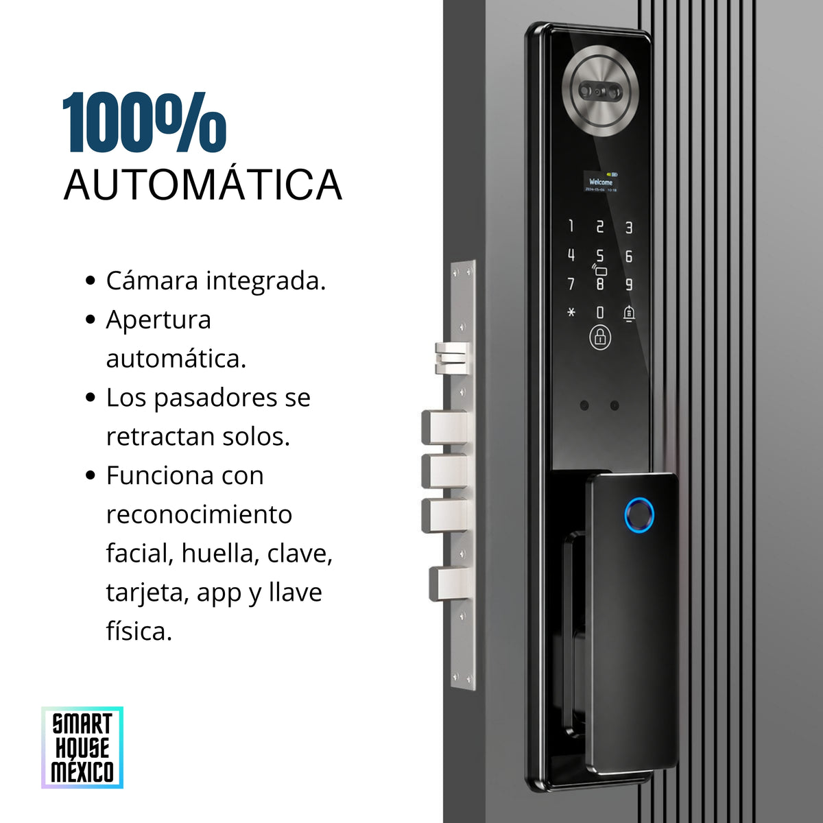 Cerradura Inteligente con Cámara y 7 Métodos de Apertura – Orion | Contra agua
