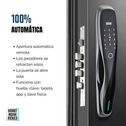 Cerradura Electrónica Wifi De Seguridad con Timbre y 5 Métodos de Apertura - Pulsar Gris