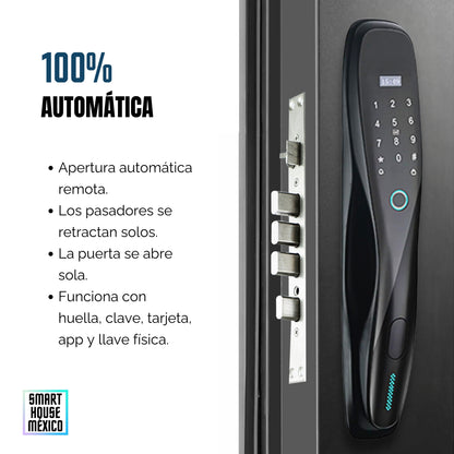 Cerradura Electrónica Wifi De Seguridad con Timbre y 5 Métodos de Apertura - Pulsar Negro