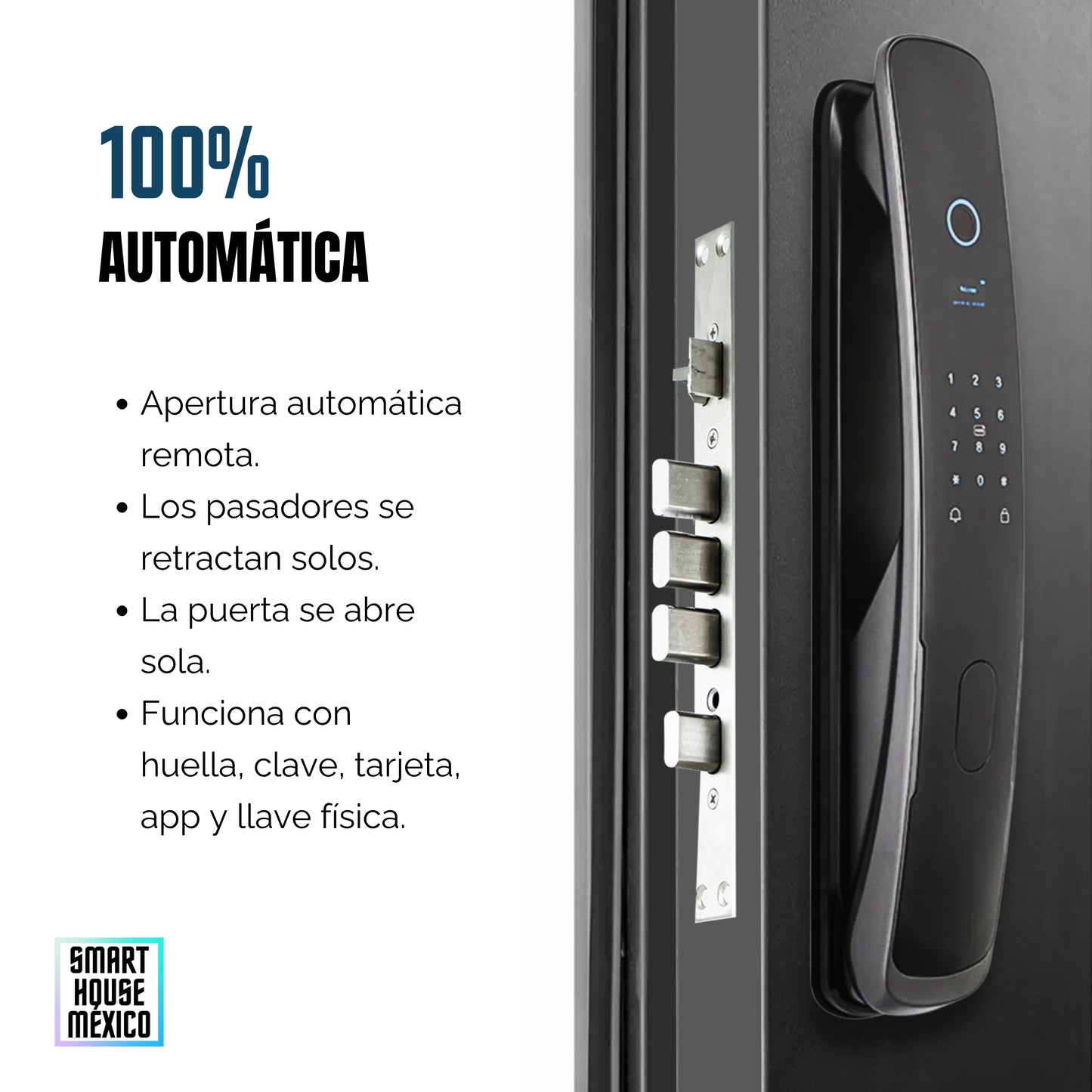 Cerradura Electrónica Wifi De Seguridad con Timbre y 5 Métodos de Apertura - Quantum Gris