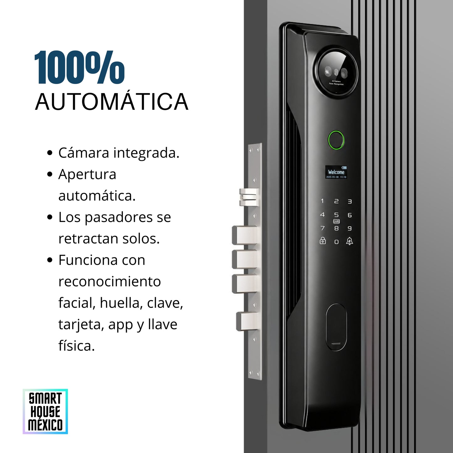 Cerradura Electrónica Inteligente de Seguridad con Cámara y 6 Métodos de Apertura – Pulsar