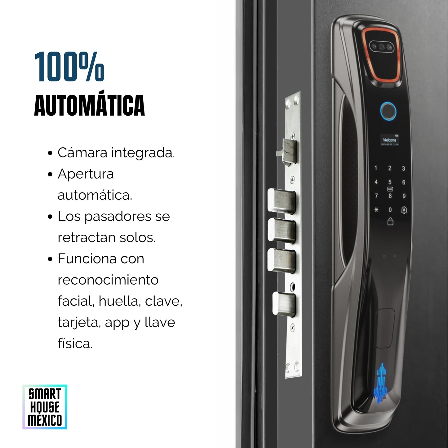 Cerradura Electrónica Wifi De Seguridad con Timbre y 6 Métodos de Apertura - Spectrum