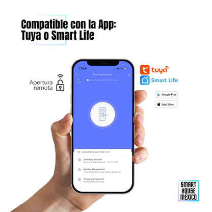 Cerradura Electrónica Inteligente Wifi De Seguridad con 5 Métodos de Apertura - Nova