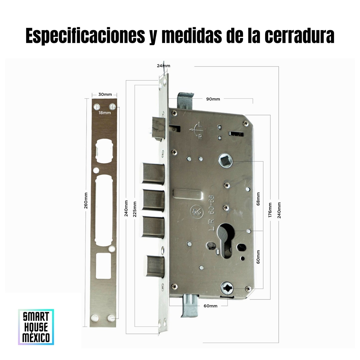 Cerradura Electrónica Inteligente de Seguridad con 5 Métodos de Apertura Contra Agua - Glacier